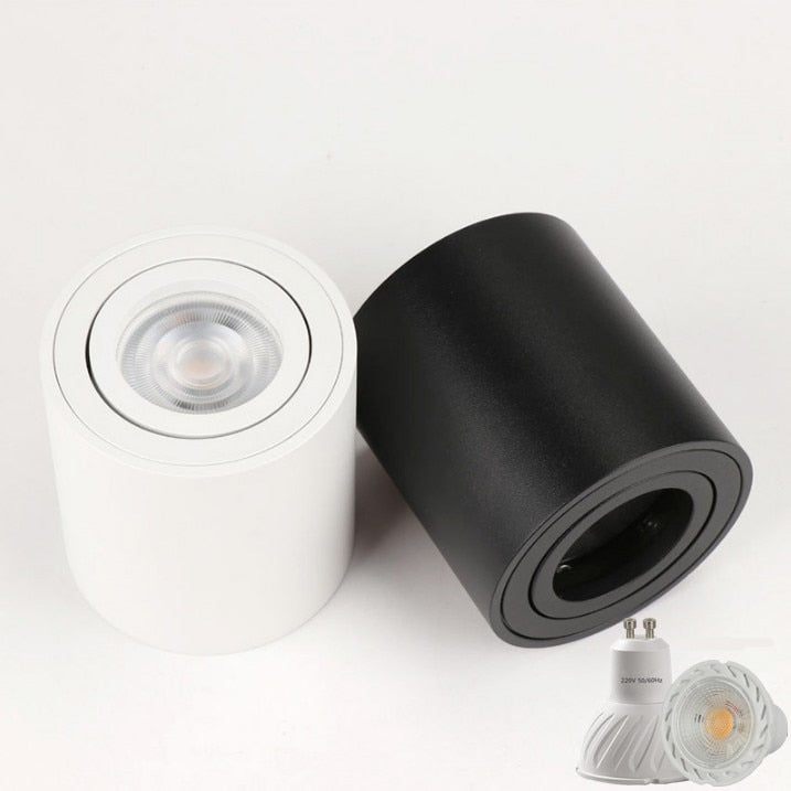 Dimmable LED Round Surface Mount Downlight 7W 10W GU10 Fixture Cylinder Ceiling Down Spot Light Bedroom Lamp