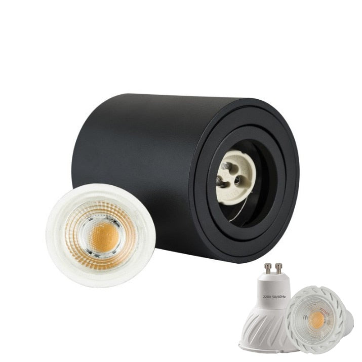 Dimmable LED Round Surface Mount Downlight 7W 10W GU10 Fixture Cylinder Ceiling Down Spot Light Bedroom Lamp