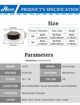 6PCS Waterproof 5W 7W LED Recessed Downlight Ultra Thin Bathroom Lamp Dimmable Round Driveless Ceiling Lighting AC 85-265V