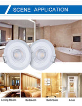 6PCS Waterproof 5W 7W LED Recessed Downlight Ultra Thin Bathroom Lamp Dimmable Round Driveless Ceiling Lighting AC 85-265V