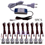 Mini Indoor LED Spot Light 9PCS /1set 12V Downlight Dimmable Recessed Ceiling Stair Light 1W Showcase Cabinet Lights