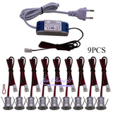 Mini Indoor LED Spot Light 9PCS /1set 12V Downlight Dimmable Recessed Ceiling Stair Light 1W Showcase Cabinet Lights