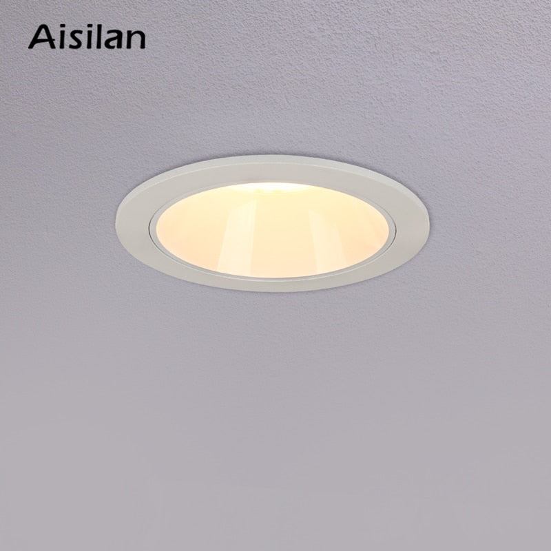 Aisilan LED Downlight White/Black Round Recessed Lamp Super bright 9W Indoor Spot lighting for Bedroom Kitchen