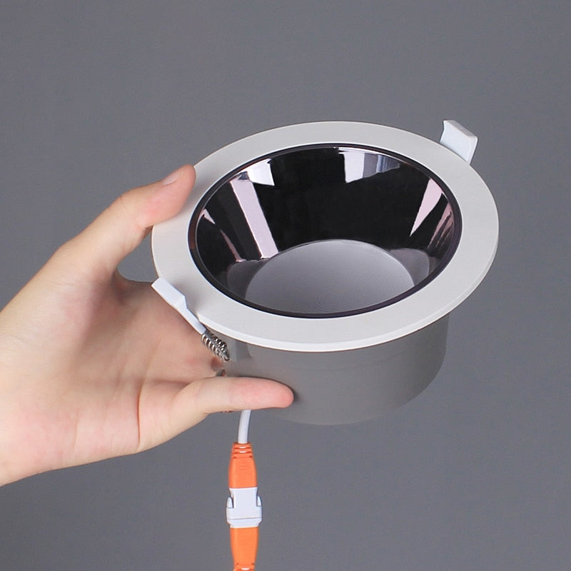 Aisilan LED Downlight White/Black Round Recessed Lamp Super bright 9W Indoor Spot lighting for Bedroom Kitchen