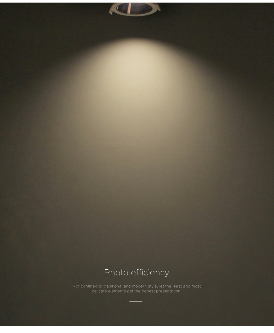 Aisilan LED Downlight White/Black Round Recessed Lamp Super bright 9W Indoor Spot lighting for Bedroom Kitchen