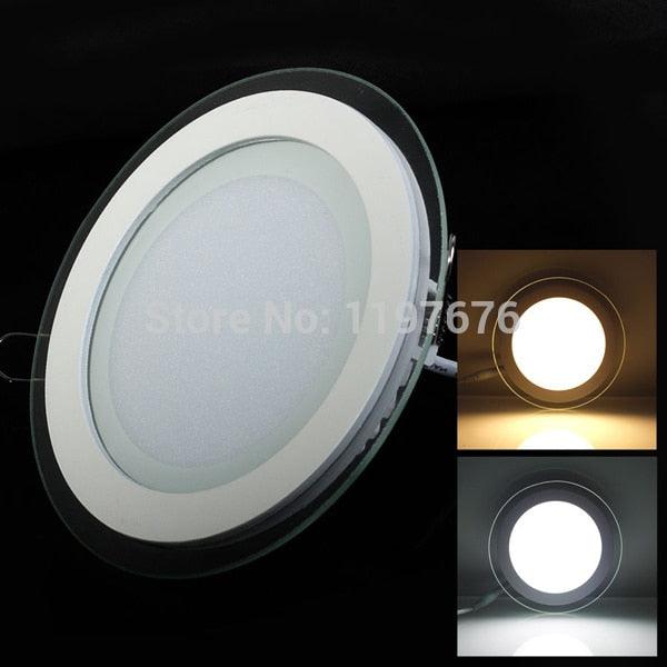 10pcs 6w 9w 12w 18w led panel downlight glass Round ceiling recessed panel light  AC85-265V with adapter Warm/Natural/Cold White - LED Lights For Sale : Affordable LED Solutions : Wholesale Prices