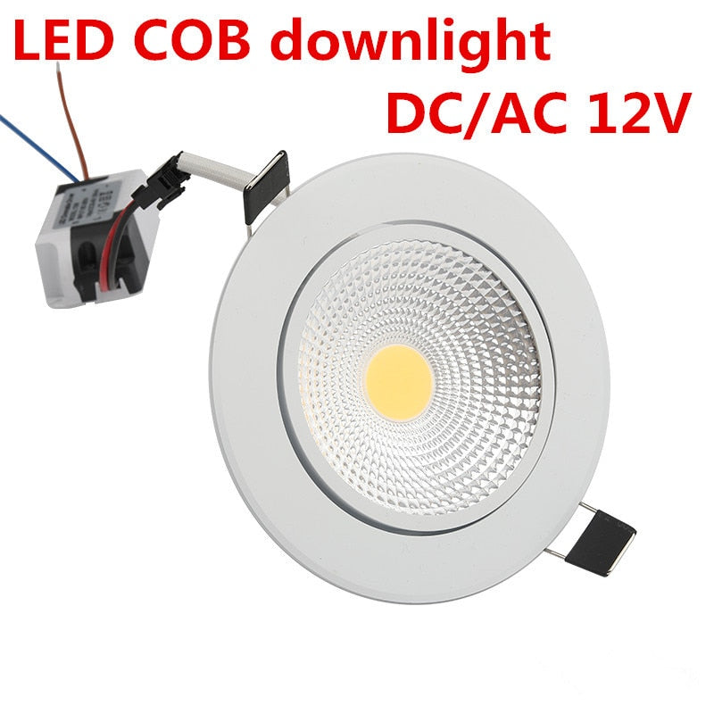 LED Downlight 10Pcs/Lot Super Bright Recessed LED Dimmable COB 5W 7W 9W 12W LED Spotlight LED decoration Ceiling Lamp AC/DC 12V