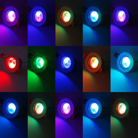 LED Downlights 4pcs/lot 5W RGB Remote Control Spotlight Color Spot Led Ceiling Lamp for Foyer Bedroom led lights home decor