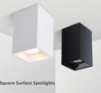 Square LED Surface Mounted Downlight Shining Reflector 15W 20W Ceiling Spot Lamp Square Black/White Housing Indoor Lights