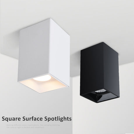 Square LED Surface Mounted Downlight Shining Reflector 15W 20W Ceiling Spot Lamp Square Black/White Housing Indoor Lights