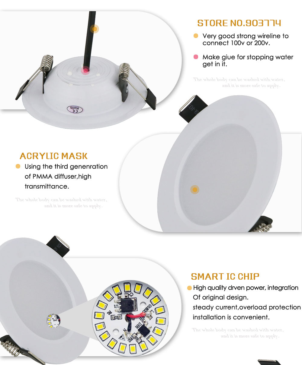 Dimmable Waterproof LED Downlight 10pcs 220V 5W/7W/9W/12W/15W LED Bulb Light Recessed LED Spot Light For Bathroom Kitchen