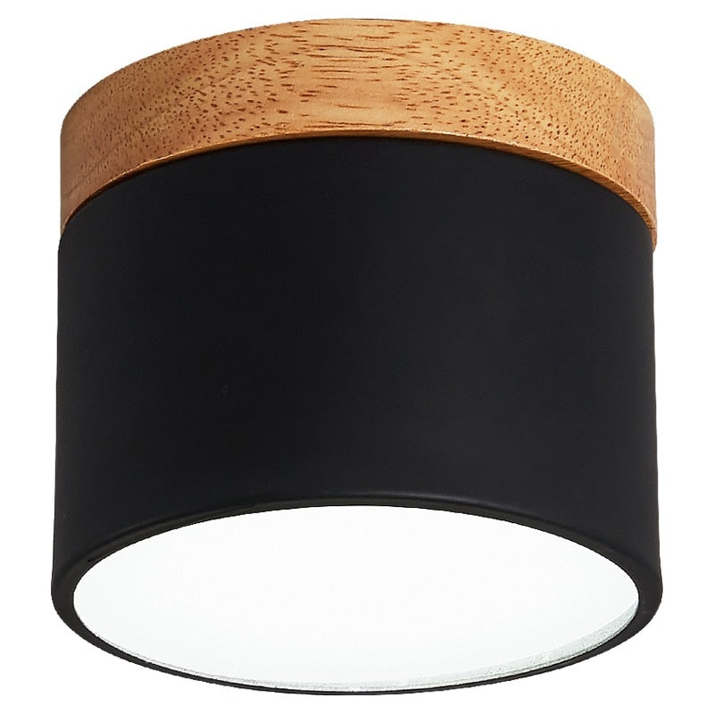 Surface mounted downlight household led Nordic modern minimalist porch corridor aisle macaron solid wood ceiling lamp