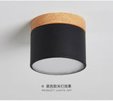 Surface mounted downlight household led Nordic modern minimalist porch corridor aisle macaron solid wood ceiling lamp