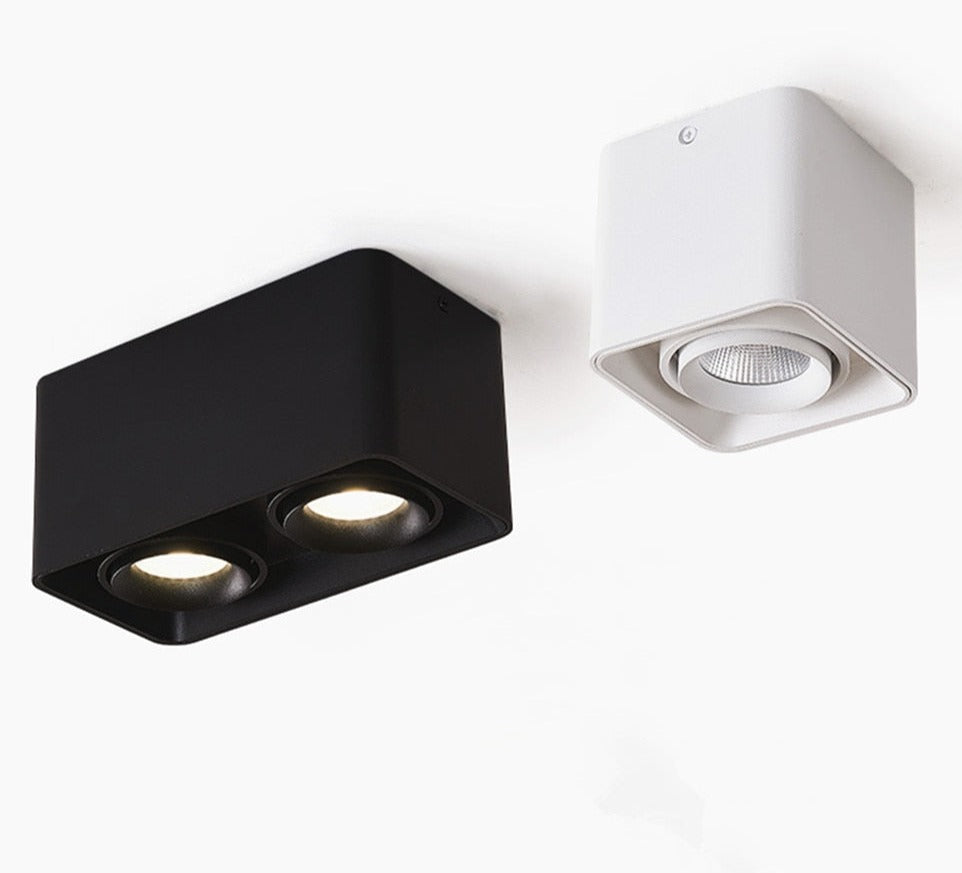 Square COB LED Dimmable Downlights 10W 12W 20W 24W Surface Mounted LED Ceiling Lamps Spot Light 3000K/4000K/6000K AC85-265V