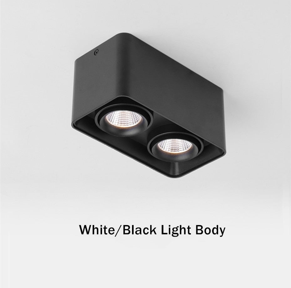 Square COB LED Dimmable Downlights 10W 12W 20W 24W Surface Mounted LED Ceiling Lamps Spot Light 3000K/4000K/6000K AC85-265V