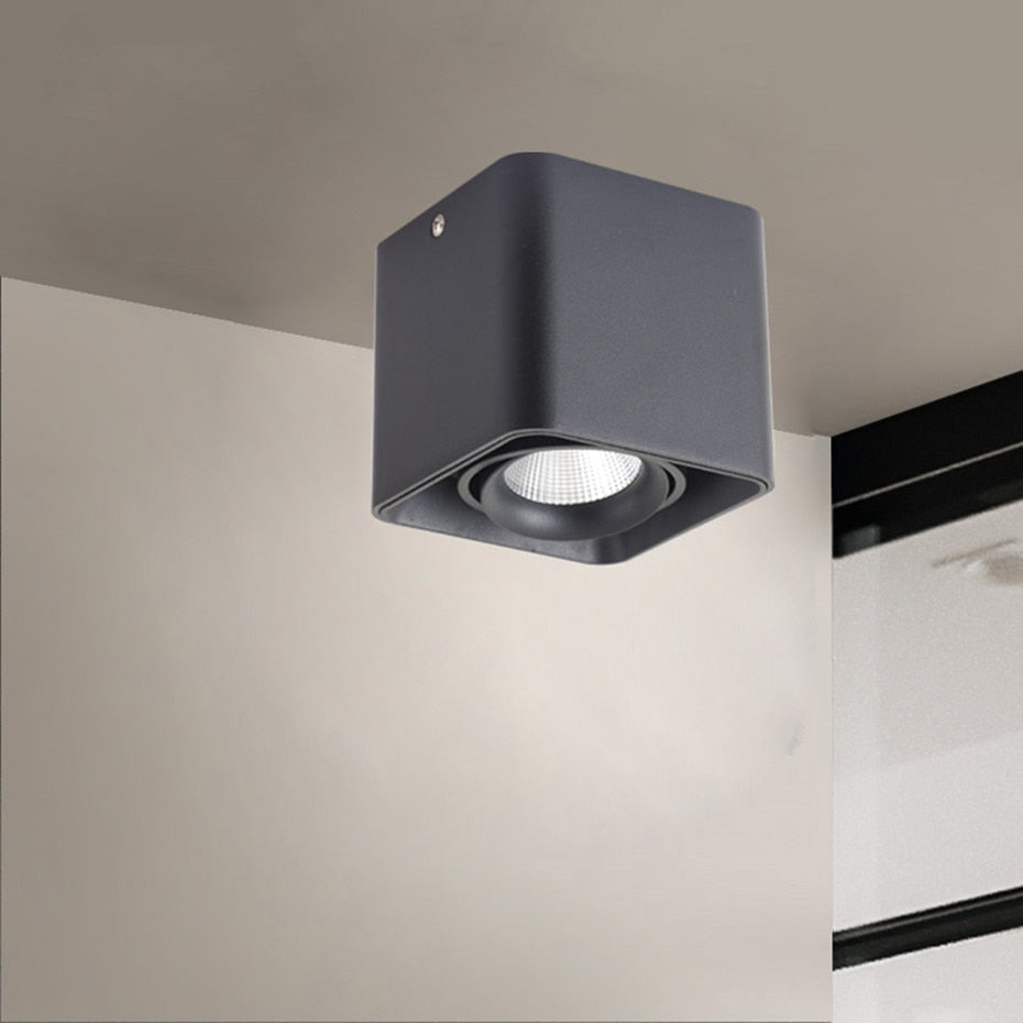 Square COB LED Dimmable Downlights 10W 12W 20W 24W Surface Mounted LED Ceiling Lamps Spot Light 3000K/4000K/6000K AC85-265V