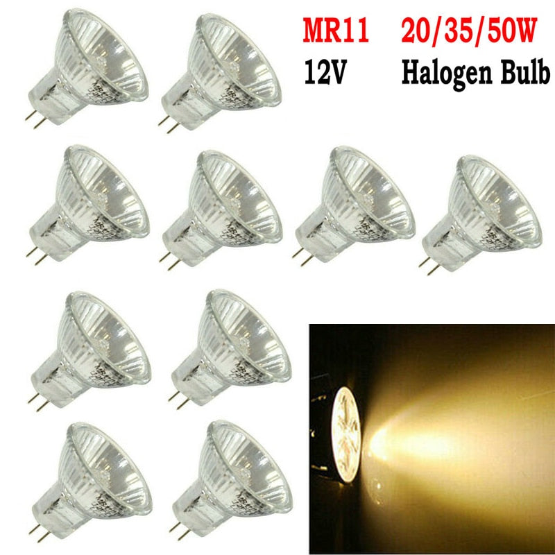 Halogen Bulb 1pcs MR11 20/35/50W 12V Spot Lamp Light Bulbs Replace Spotlight Reflector Lamp Glass Downlight Fitting Wall Lamp