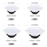 Led Spot Light 220V 110V Round Recessed Spotlights Led Downlight 5W 7W 12W 18W LED Ceiling Spot Lighting For Living Room Bedroom