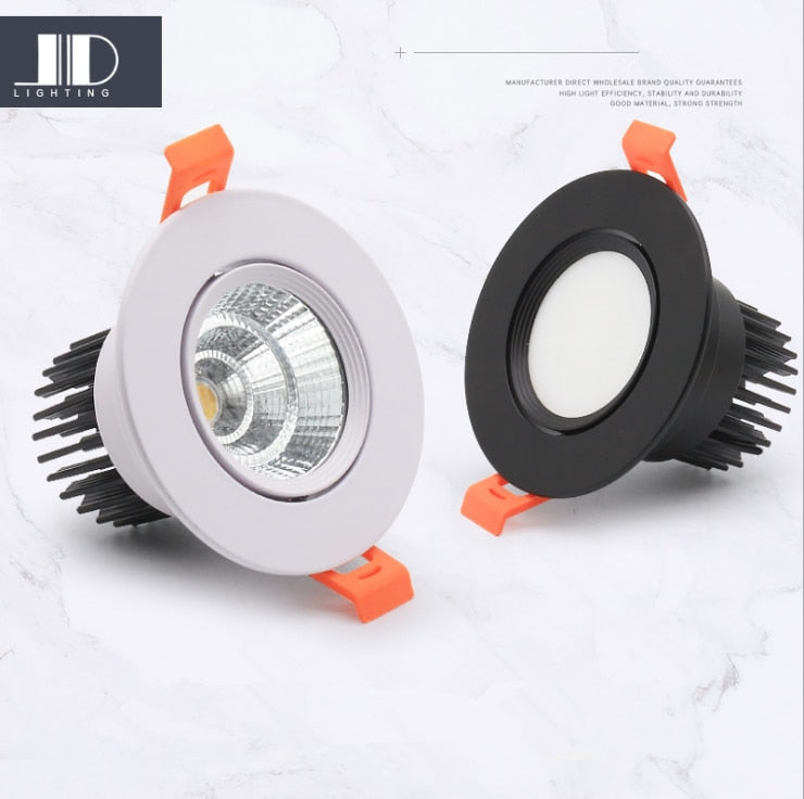 Led Spotlight Ceiling Lamp Recessed LED COB Downlight Dimmable 220V 110V Warm / Pure/Cold White Round Led Spot Light