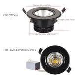 Special Black led spot Mini 3W 5W 7W COB LED Downlight Dimmable Recessed Lamp Light for ceiling home office hotel 110V 220V
