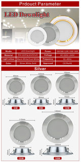 Led Downlight 220V 5W 9W 12W 15W 18W Ceiling Light Recessed Down light Round Led Panel Light LED Spot light Indoor Lighting