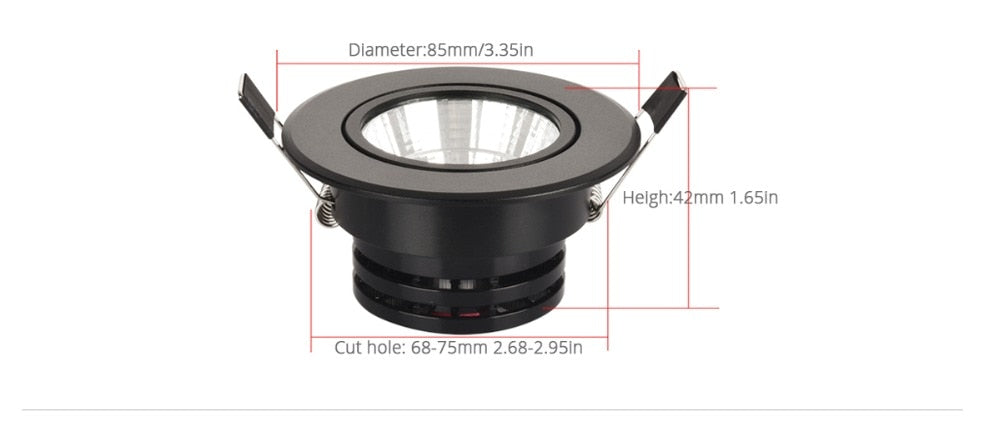 Special Black led spot Mini 3W 5W 7W COB LED Downlight Dimmable Recessed Lamp Light for ceiling home office hotel 110V 220V