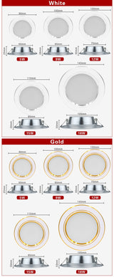 Led Downlight 220V 5W 9W 12W 15W 18W Ceiling Light Recessed Down light Round Led Panel Light LED Spot light Indoor Lighting