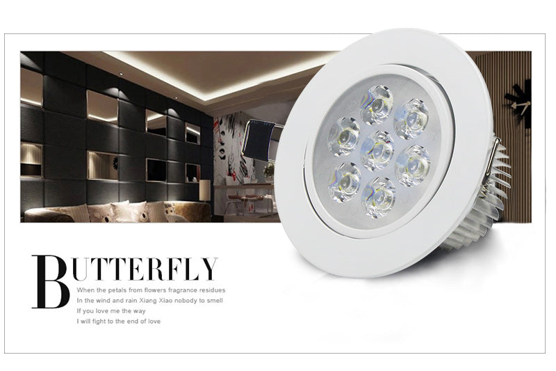 LED Dimmable Downlight Super Bright Recessed 9W 12W 15W 21W LED Spot light LED Recessed Ceiling Lamp AC 110V220VAC85-265V