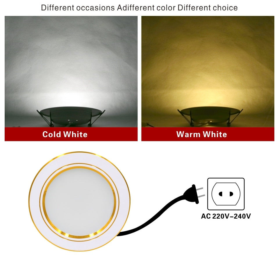 Led Downlight 220V 5W 9W 12W 15W 18W Ceiling Light Recessed Down light Round Led Panel Light LED Spot light Indoor Lighting