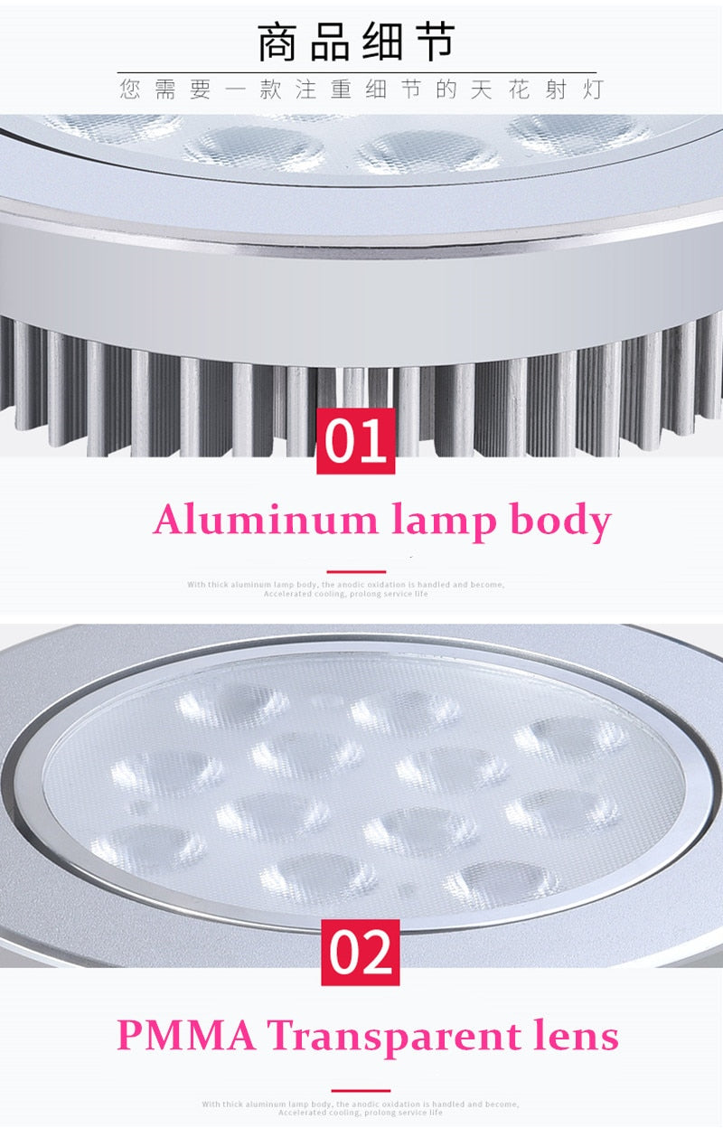 Round LED Dimmable Downlights 3W 6W 10W 14W 18W LED Ceiling lamp recessed COB LED Ceiling Spot lights ac85-265V Indoor Lighting