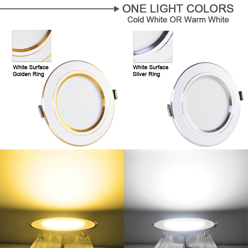 LED 3W 5W 9W 12W 15W 18W Downlight Spot led downlight AC 220V gold Silver White Ultra Thin Aluminum Round Recessed LED Spot Lighting
