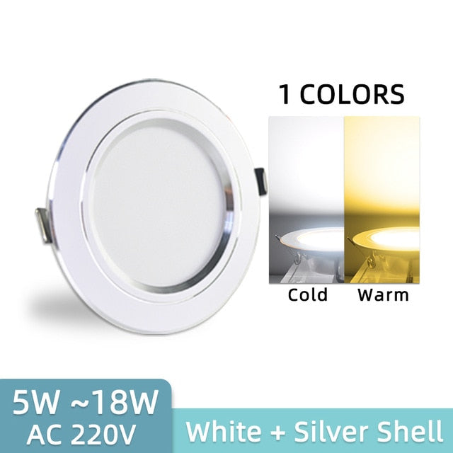 LED 3W 5W 9W 12W 15W 18W Downlight Spot led downlight AC 220V gold Silver White Ultra Thin Aluminum Round Recessed LED Spot Lighting