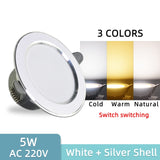 LED 3W 5W 9W 12W 15W 18W Downlight Spot led downlight AC 220V gold Silver White Ultra Thin Aluminum Round Recessed LED Spot Lighting