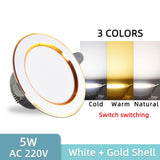 LED 3W 5W 9W 12W 15W 18W Downlight Spot led downlight AC 220V gold Silver White Ultra Thin Aluminum Round Recessed LED Spot Lighting