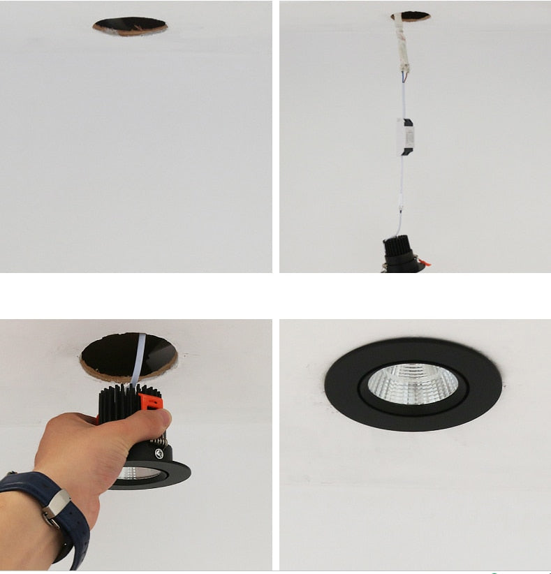 Led Spotlight Ceiling Lamp Recessed LED COB Downlight Dimmable 220V 110V Warm / Pure/Cold White Round Led Spot Light