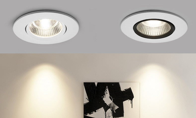 Led Spotlight Ceiling Lamp Recessed LED COB Downlight Dimmable 220V 110V Warm / Pure/Cold White Round Led Spot Light