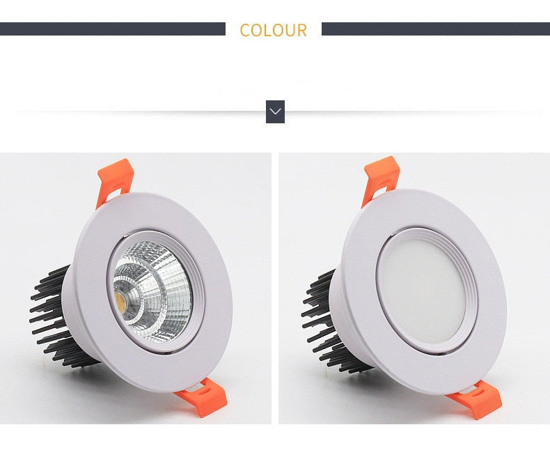 Led Spotlight Ceiling Lamp Recessed LED COB Downlight Dimmable 220V 110V Warm / Pure/Cold White Round Led Spot Light