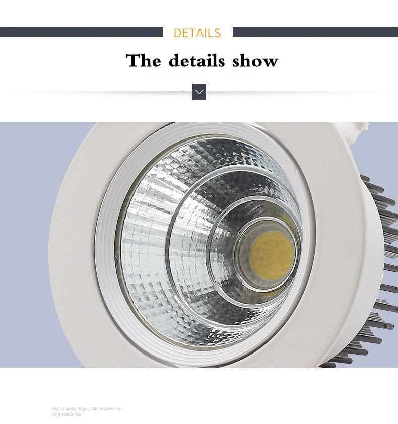 Led Spotlight Ceiling Lamp Recessed LED COB Downlight Dimmable 220V 110V Warm / Pure/Cold White Round Led Spot Light