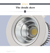 Led Spotlight Ceiling Lamp Recessed LED COB Downlight Dimmable 220V 110V Warm / Pure/Cold White Round Led Spot Light