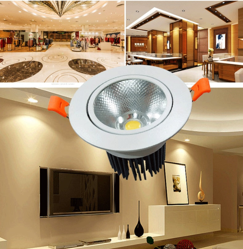 Led Spotlight Ceiling Lamp Recessed LED COB Downlight Dimmable 220V 110V Warm / Pure/Cold White Round Led Spot Light