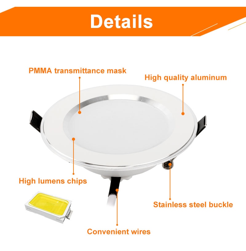 LED Downlight 3W 5W 7W 9W 12W 15W 220V 240V Round LED Lamp Ceiling Light Indoor Lighting Bedroom Kitchen LED Spot Lighting