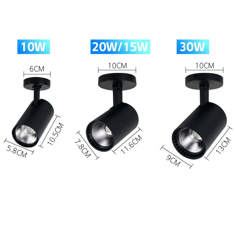 Surface Mounted Spotlight LED Ceiling Spot Light Downlight COB Light Source 10W 15W 20W 30W Ceiling Lamp Clothes Store Lighting