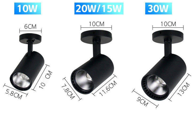 Surface Mounted Spotlight LED Ceiling Spot Light Downlight COB Light Source 10W 15W 20W 30W Ceiling Lamp Clothes Store Lighting