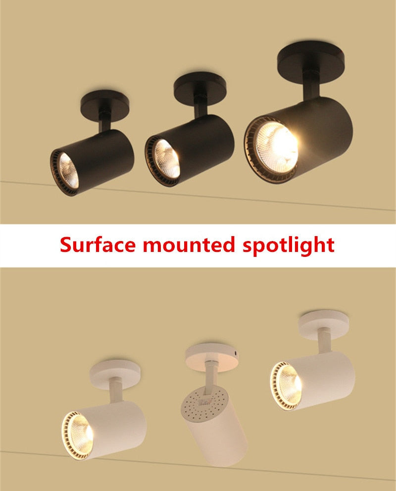 Surface Mounted Spotlight LED Ceiling Spot Light Downlight COB Light Source 10W 15W 20W 30W Ceiling Lamp Clothes Store Lighting