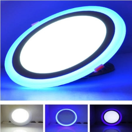 ACETIDE Led  Downlight 6W 9W 16W 24W led Ceiling Recessed panel Light Painel lamp decoration round square  Blue+White 2 color