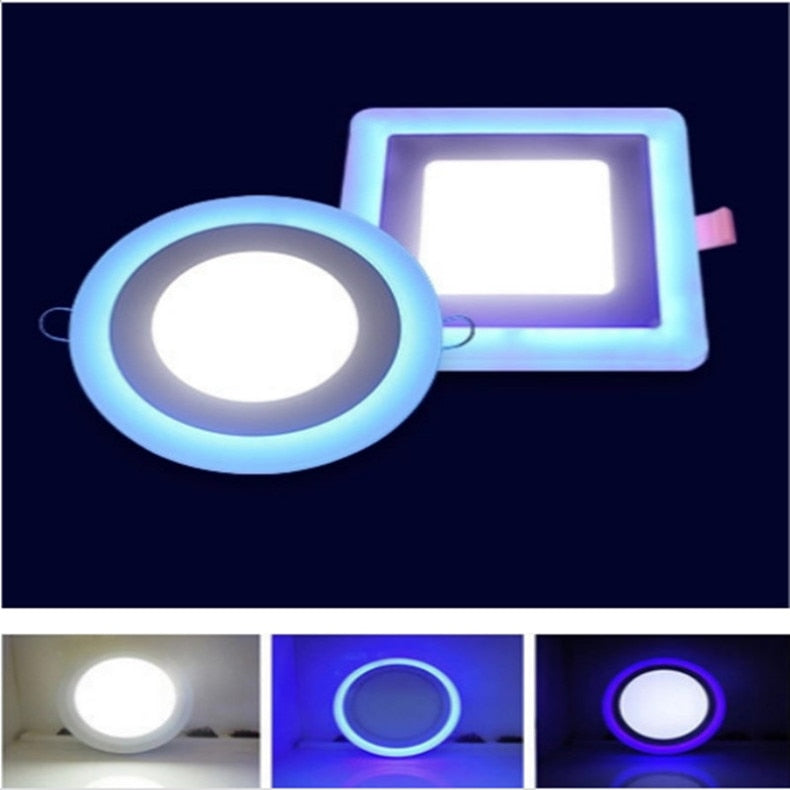 ACETIDE Led  Downlight 6W 9W 16W 24W led Ceiling Recessed panel Light Painel lamp decoration round square  Blue+White 2 color