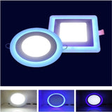 ACETIDE Led  Downlight 6W 9W 16W 24W led Ceiling Recessed panel Light Painel lamp decoration round square  Blue+White 2 color