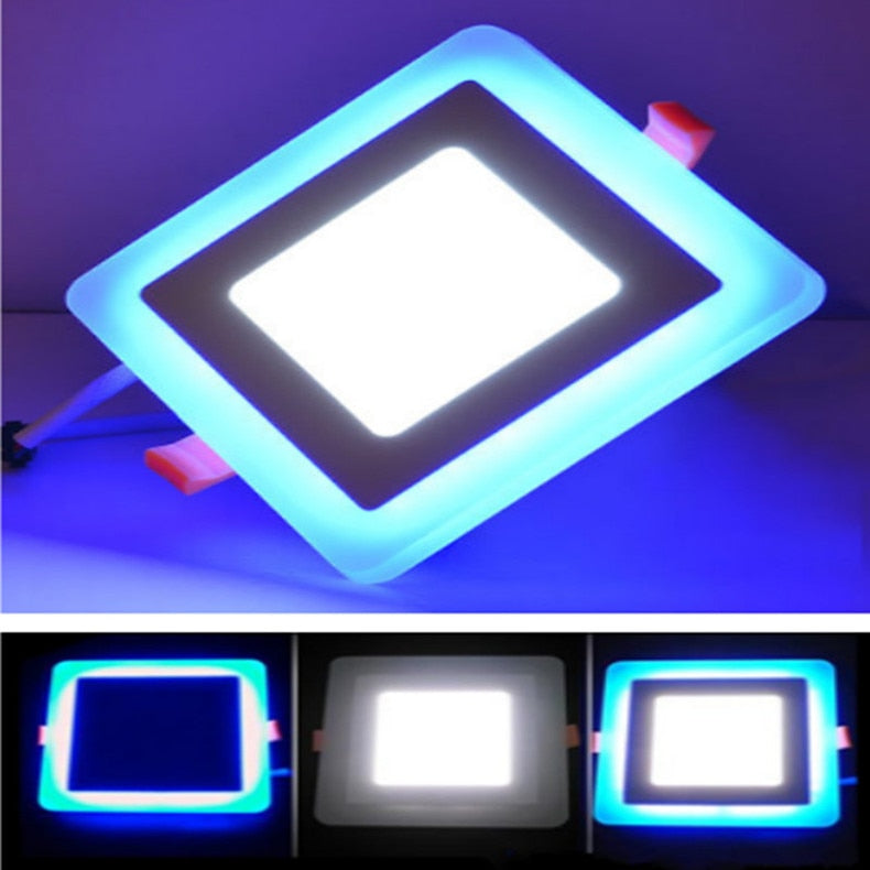 ACETIDE Led  Downlight 6W 9W 16W 24W led Ceiling Recessed panel Light Painel lamp decoration round square  Blue+White 2 color