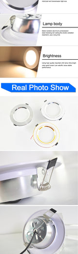 led downlight 3W 5W 9W 12W 15W 18W downlight AC 220V 240V Ultra Thin gold Silver Aluminum Round Recessed LED Spot Lighting