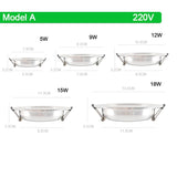 Downlight 3W 5W 9W 12W 15W 18W led downlight Silver White gold Ultra Thin Aluminum AC220V 240V Round Recessed LED Spot Lighting